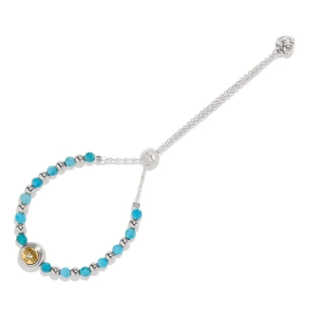 New Brighton Multicolor Blue Silver Mosaic Faceted Beads Adjustable Bracelet